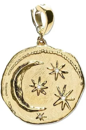 Azlee 18kt Cosmic Gelbgoldanhänger mit Diamanten