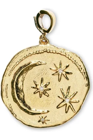 Azlee 18kt Cosmic Gelbgoldhalskette mit Diamanten