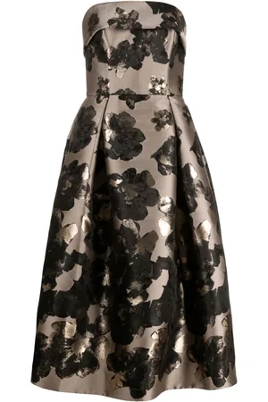 Amsale Ärmelloses Midikleid mit Blumen