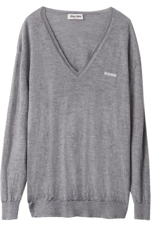 Miu Miu Kaschmirpullover mit Logo-Stickerei
