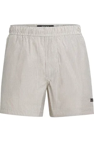 Ermenegildo Zegna Gestreifte Badeshorts mit Logo