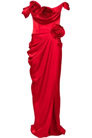 Ana Radu Abendkleid mit Blumenapplikation