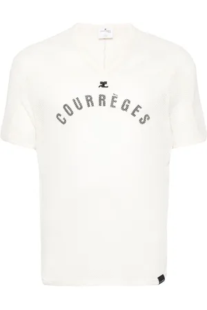 Courrèges Baseball Mesh-T-Shirt mit Print