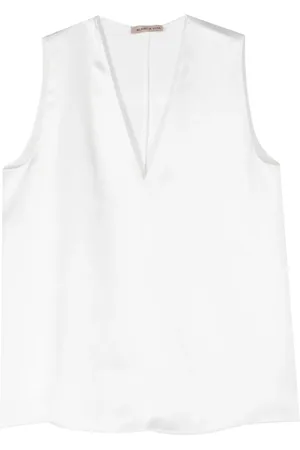 BLANCA Satintop mit V-Ausschnitt