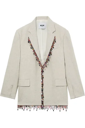 Msgm Doppelreihiger Mantel mit Perlen