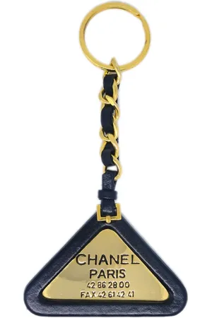CHANEL 1994 Leder- und Ketten-Taschenanhänger mit Logo