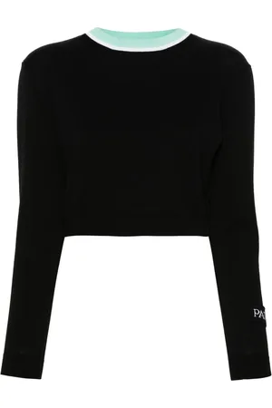 Patou Cropped-Pullover mit Logo-Patch