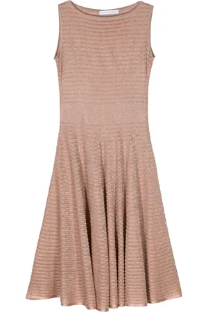 ANTONINO VALENTI Geripptes Midikleid aus Lurex