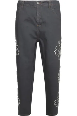 Bluemarble Bestickte Hibuscus Jeans