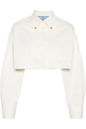 Prada Cropped-Jacke mit Biesen