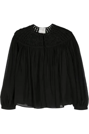 FORTE FORTE Bluse mit gehäkelten Einsätzen