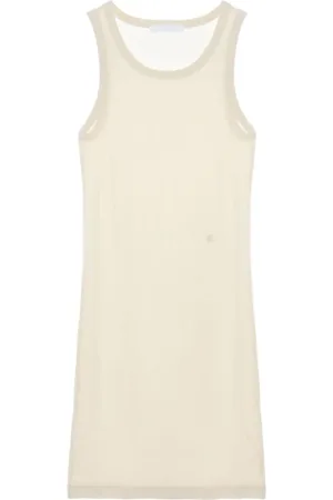 Helmut Lang Fein geripptes Minikleid