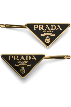 Prada 2er-Set Haarspangen mit Triangel-Logo