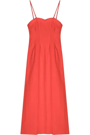 Auralee Midikleid mit eckigem Ausschnitt