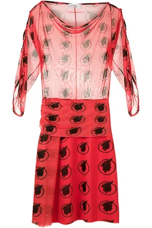 AMIR SLAMA Tüllkleid mit Print