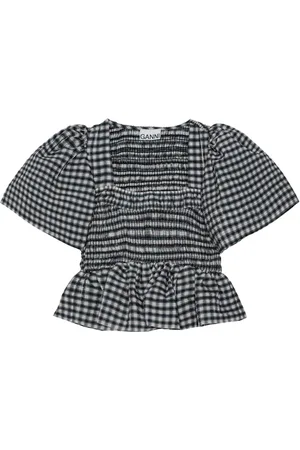 Ganni Bluse mit Karo-Print