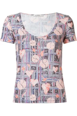 AMIR SLAMA T-Shirt mit abstraktem Print