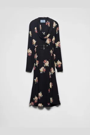 Prada Sablé-Midikleid mit Blumen-Print