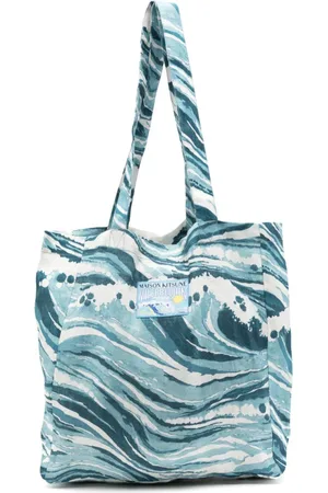 Maison Kitsuné Leinentasche mit abstraktem Print
