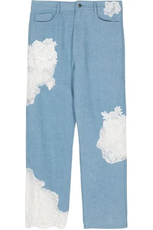Collina Strada Jeans mit floraler Spitze