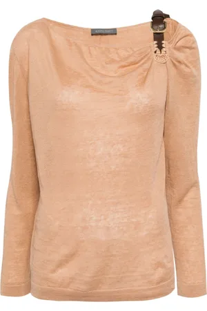Alberta Ferretti Leinentop mit Schnallendetail