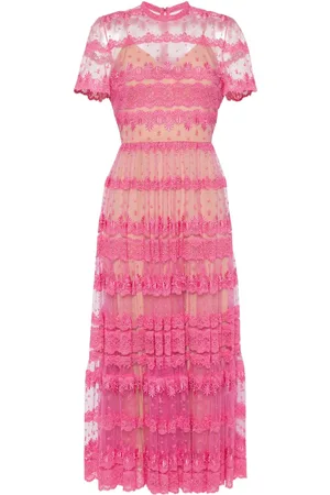Elie saab Midikleid mit Spitzenstickerei
