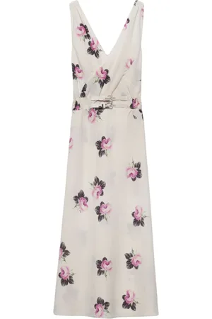 Prada Sablé-Midikleid mit Blumen-Print
