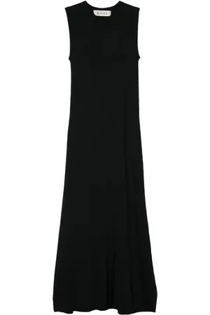Rohe Maxikleid mit Rundhalsausschnitt