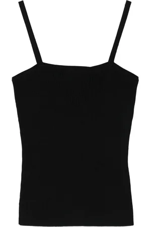 Rohe Geripptes Tanktop mit eckigem Ausschnitt