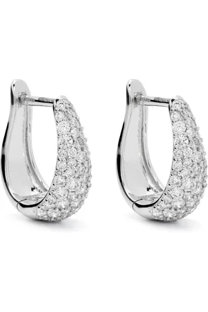 Dana Rebecca Designs Große 14kt Weißgoldcreolen mit Diamanten