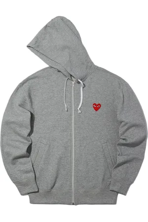 Comme des Garçons Melierte Kapuzenjacke mit Herzmotiv