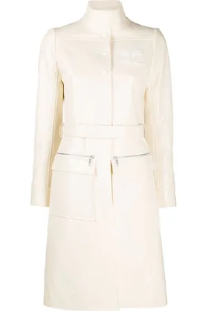 Courrèges Vinyl-Trenchcoat mit Logo-Applikation