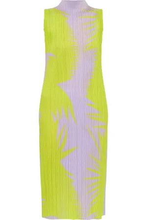 PLEATS PLEASE ISSEY MIYAKE Midikleid mit abstraktem Print