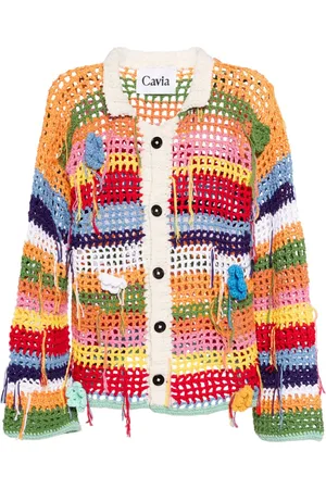 Cavia Gehäkelter Cardigan mit Streifen