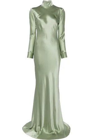 Michelle Mason Langärmeliges Abendkleid aus Seide