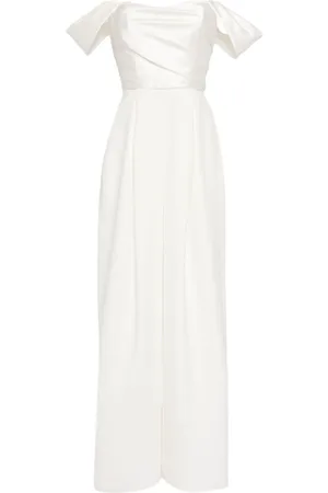 Amsale Schulterfreier Jumpsuit aus Satin