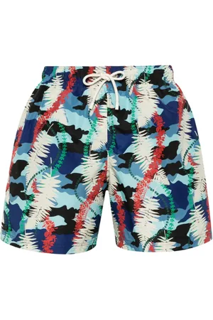 Palm Angels Badeshorts mit Blatt-Print
