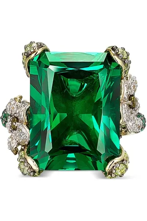Anabela Chan 18kt vergoldeter Ring mit Smaragd und Aschenputtel