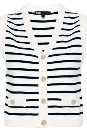 Maje Ärmelloser Cardigan mit Streifen