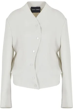Giorgio Armani Kragenlose Jacke mit tiefen Schultern