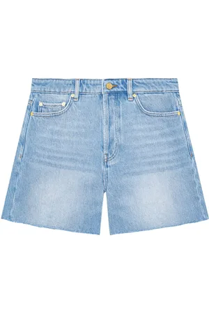 Ganni Ausgefranste Jeans-Shorts