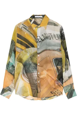 Helmut Lang Seidenhemd mit grafischem Print