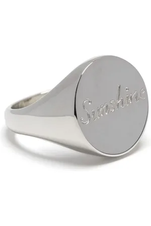 Bleue Burnham Gravierter Ring aus Sterlingsilber