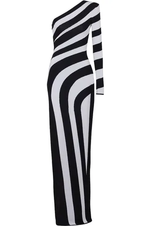 Balmain Gestreiftes Abendkleid