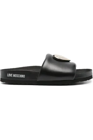 Moschino Pantoletten mit Herzapplikation