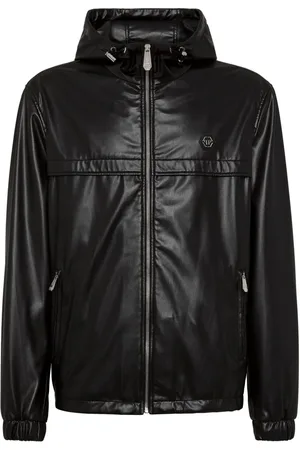 Philipp Plein Lederjacke mit Kapuze
