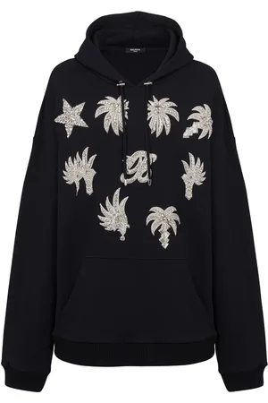 Balmain Hoodie mit Kristallen