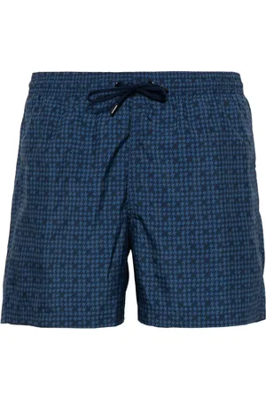 CANALI Badeshorts mit Hahnentrittmuster