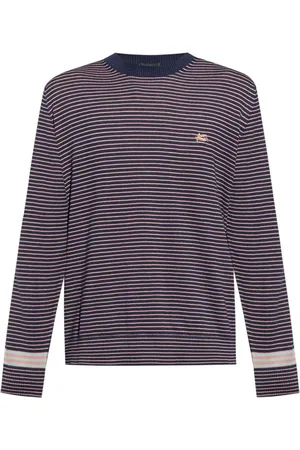 Etro Gestreifter Pullover mit Pegaso-Stickerei