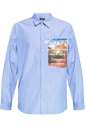 Dsquared2 Gestreiftes Hemd mit grafischem Print